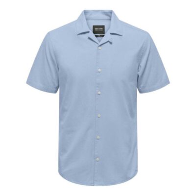 ONLY & SONS Cotton Rich Oxford Shirt Blue | Mens Formal Shirts