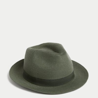 M&S Collection Packable Trilby Green | Mens Hats