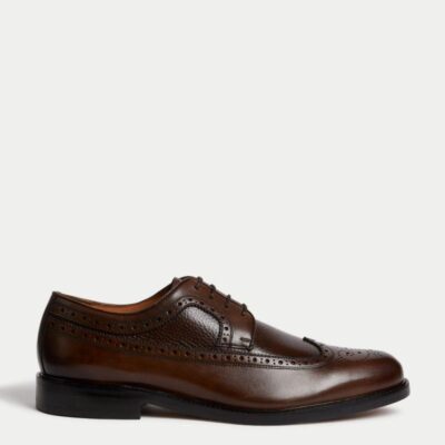 M&S SARTORIAL Leather Brogues Brown | Mens Smart Shoes