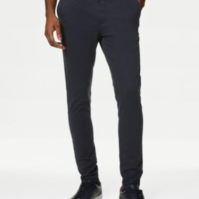 M&S Collection Skinny Fit Stretch Chinos Dark Charcoal | Mens Trousers