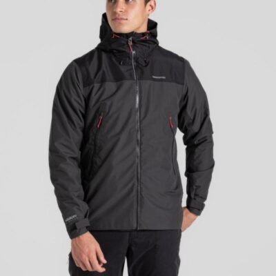 Craghoppers Hooded Waterproof Jacket Grey Mix | Mens Coats & Jackets