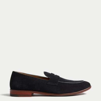 Autograph Suede Slip-On Loafers Navy | Mens Smart Shoes