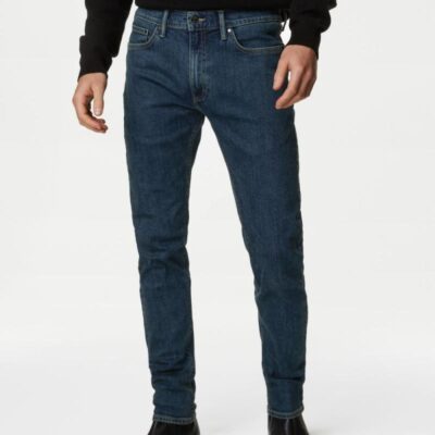 M&S Collection Slim Fit Stretch Jeans Dark Blue | Mens Trousers