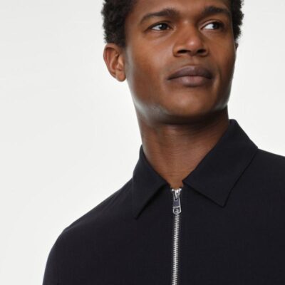 Autograph Harrington Jacket with Stormwear™ Dark Navy | Mens Coats & Jackets