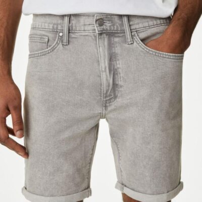 M&S Collection Stretch Denim Shorts Grey | Mens Shorts