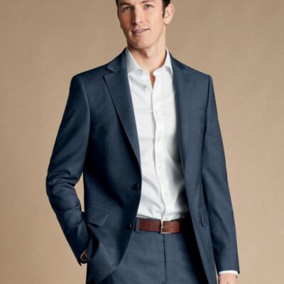 Charles Tyrwhitt Merino Wool Rich Blazer Slate Blue | Mens Blazers