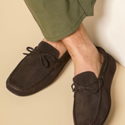 Jones Bootmaker Suede Slip-On Loafers Brown | Mens Casual Shoes