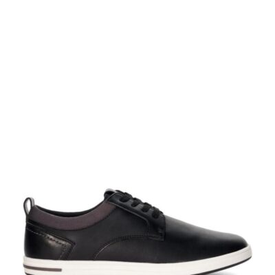 Dune London Collar Detail Lace Up Trainers Black | Mens Trainers