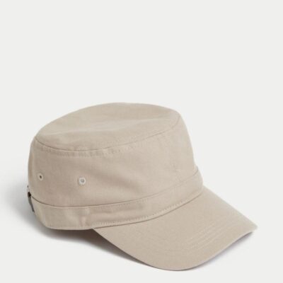 M&S Collection Pure Cotton Baseball Cap Light Sand | Mens Hats