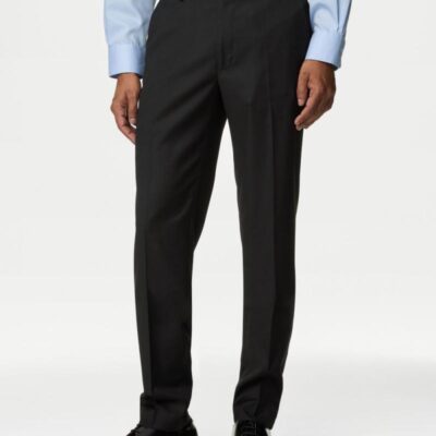 M&S Collection Slim Fit Stretch Suit Trousers Black | Mens Suits