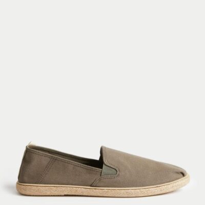 M&S Collection Canvas Espadrilles Khaki | Mens Casual Shoes