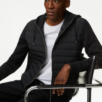 Autograph Quilted Hoodie Black | Mens Hoodies & Sweatshirts