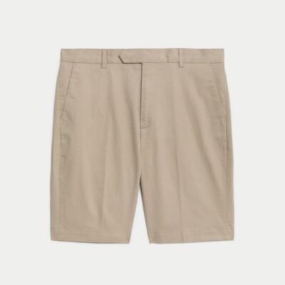 JAEGER Cotton Rich Chino Shorts Natural | Mens Shorts