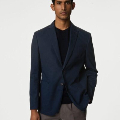 M&S Collection Pure Cotton Blazer Navy | Mens Blazers