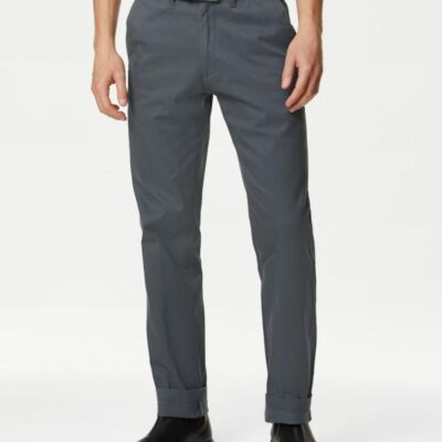 M&S Collection Regular Fit Heritage Chinos Dark Pewter | Mens Trousers