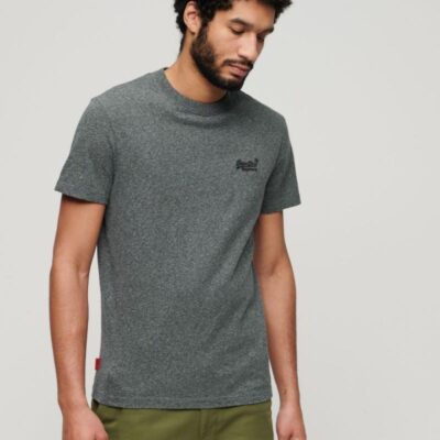 Superdry Slim Fit Pure Cotton T-Shirt Dark Grey | Mens Tops & T-shirts