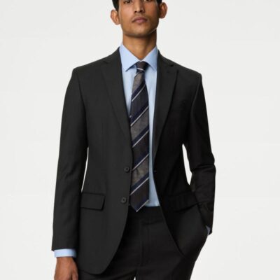 M&S Collection Slim Fit Stretch Suit Jacket Black | Mens Suits