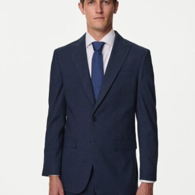 M&S Collection Tailored Fit Italian Linen Miracle™ Suit Jacket Navy | Mens Suits