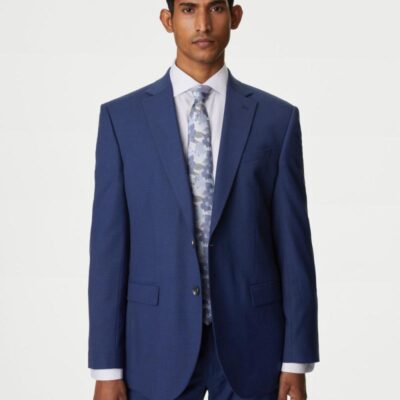 M&S Collection Regular Fit Stretch Suit Jacket Dark Indigo | Mens Blazers