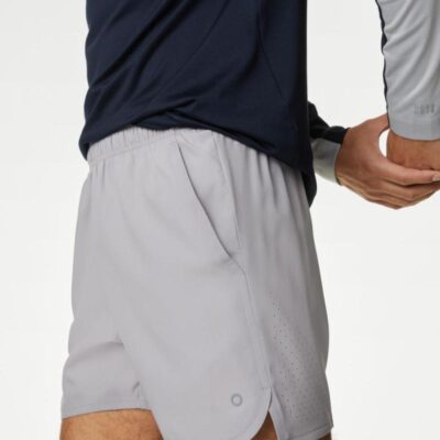 Goodmove Zip Pocket Running Shorts Silver Grey | Mens Sportswear