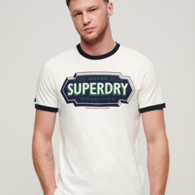 Superdry Pure Cotton Graphic T-Shirt Navy | Mens Tops & T-shirts