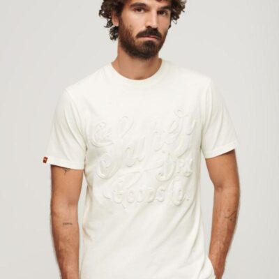 Superdry Pure Cotton Graphic T-Shirt White | Mens Tops & T-shirts