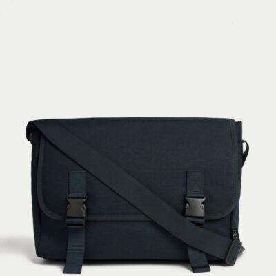 M&S Collection Recycled Polyester Pro-Tect™ Messenger Bag Navy | Mens Bags