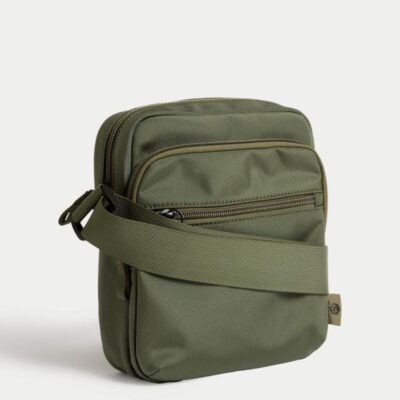 M&S Collection Recycled Polyester Pro-Tect™ Cross Body Bag Khaki | Mens Bags