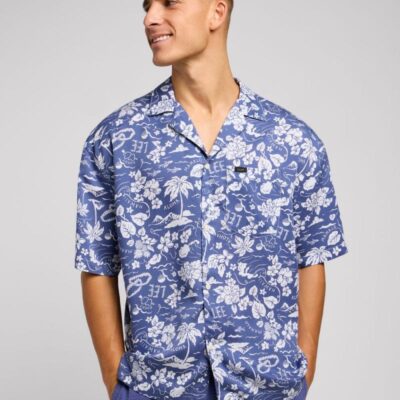 Lee Hawaiian Shirt Blue Mix | Mens Shirts