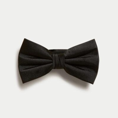 M&S Collection Pure Silk Bow Tie Black | Mens Ties