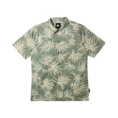 Quiksilver Beach Club Cotton Rich Floral Shirt Green Mix | Mens Shirts