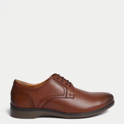 M&S Collection Airflex™ Leather Derby Shoes Tan | Mens Smart Shoes