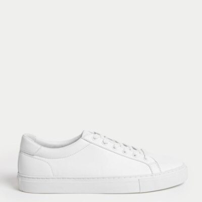 M&S Collection Lace Up Trainers White | Mens Trainers