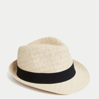 M&S Collection Textured Trilby Stone | Mens Hats