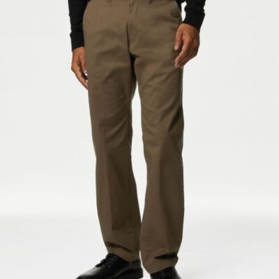 M&S Collection Regular Fit Heritage Chinos Dark Bronze | Mens Trousers