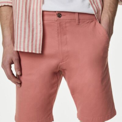 M&S Collection Stretch Chino Shorts Terracotta | Mens Shorts