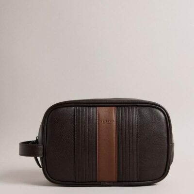 Ted Baker Leather Washbag Brown | Mens Bags