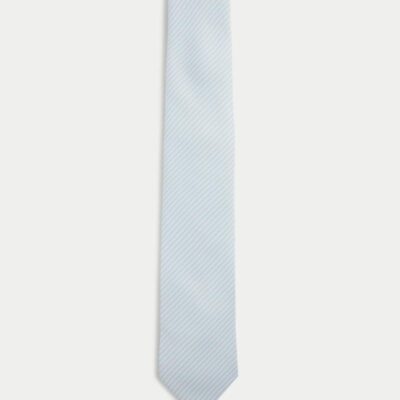 M&S Collection Slim Striped Tie Pale Blue | Mens Ties