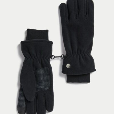 M&S Collection Fleece Gloves Black | Mens Gloves