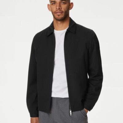 Autograph Harrington Jacket with Stormwear™ Black | Mens Coats & Jackets