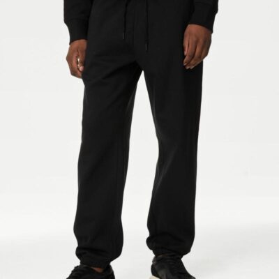 M&S Collection Cotton Rich Oversized Joggers Black | Mens Loungewear