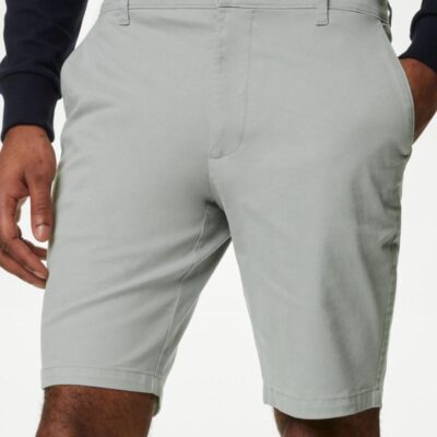 M&S Collection Stretch Chino Shorts Dove | Mens Shorts