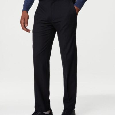 Autograph Textured Stretch Trousers Navy | Mens Smart Trousers