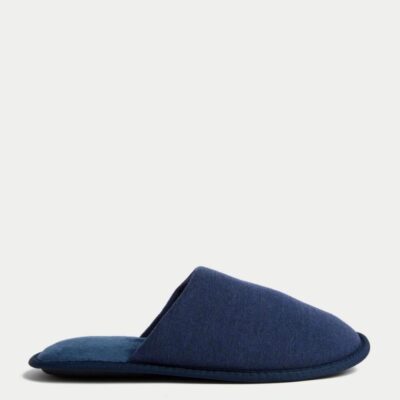 M&S Collection Mule Slippers with Freshfeet™ Dark Navy | Mens Slippers