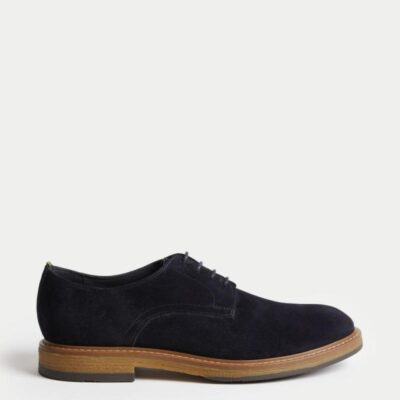 M&S Collection Suede Derby Shoes Navy | Mens Smart Shoes