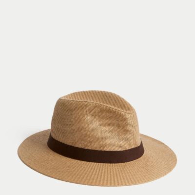 M&S Collection Textured Broad Brim Ambassador Hat Natural | Mens Hats