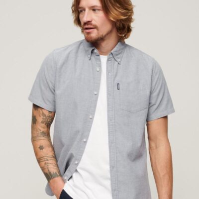 Superdry Pure Cotton Oxford Shirt Navy | Mens Shirts