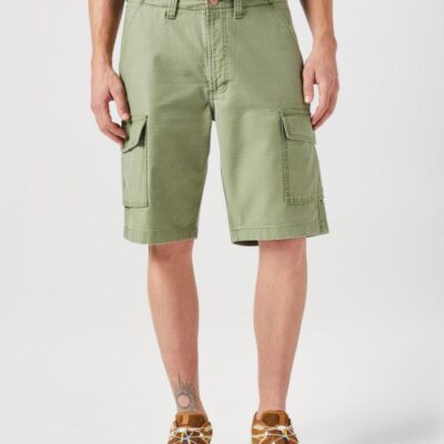 Wrangler Pure Cotton Cargo Shorts Green | Mens Shorts