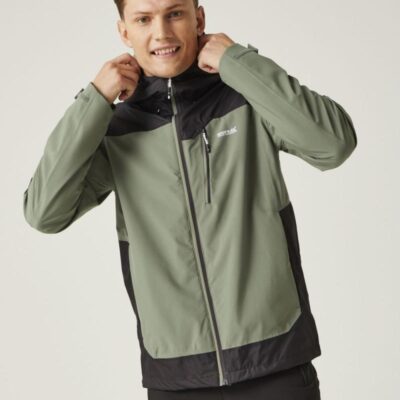 Regatta Highton Waterproof Hooded Anorak Green Mix | Mens Coats & Jackets