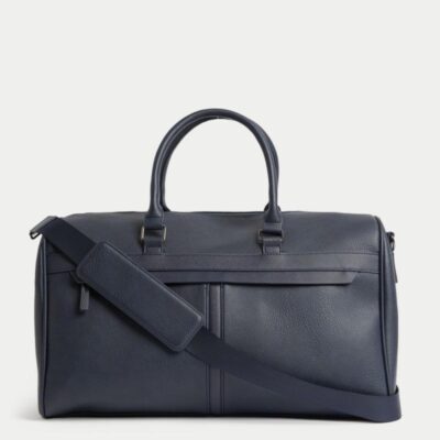 M&S Collection Textured Weekend Bag Dark Navy | Mens Bags